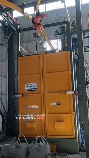 Automatic Double Hook Single Hoist Hanger Type Sand Shot Blasting Cleaning Machine